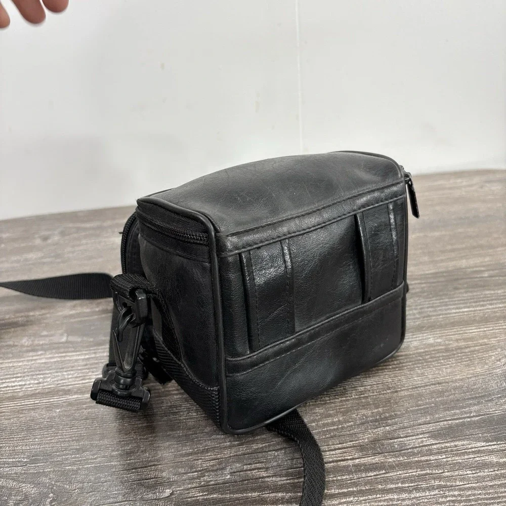 Sony Digital Mavica Black Soft Leather Camera Bag Shoulder Strap